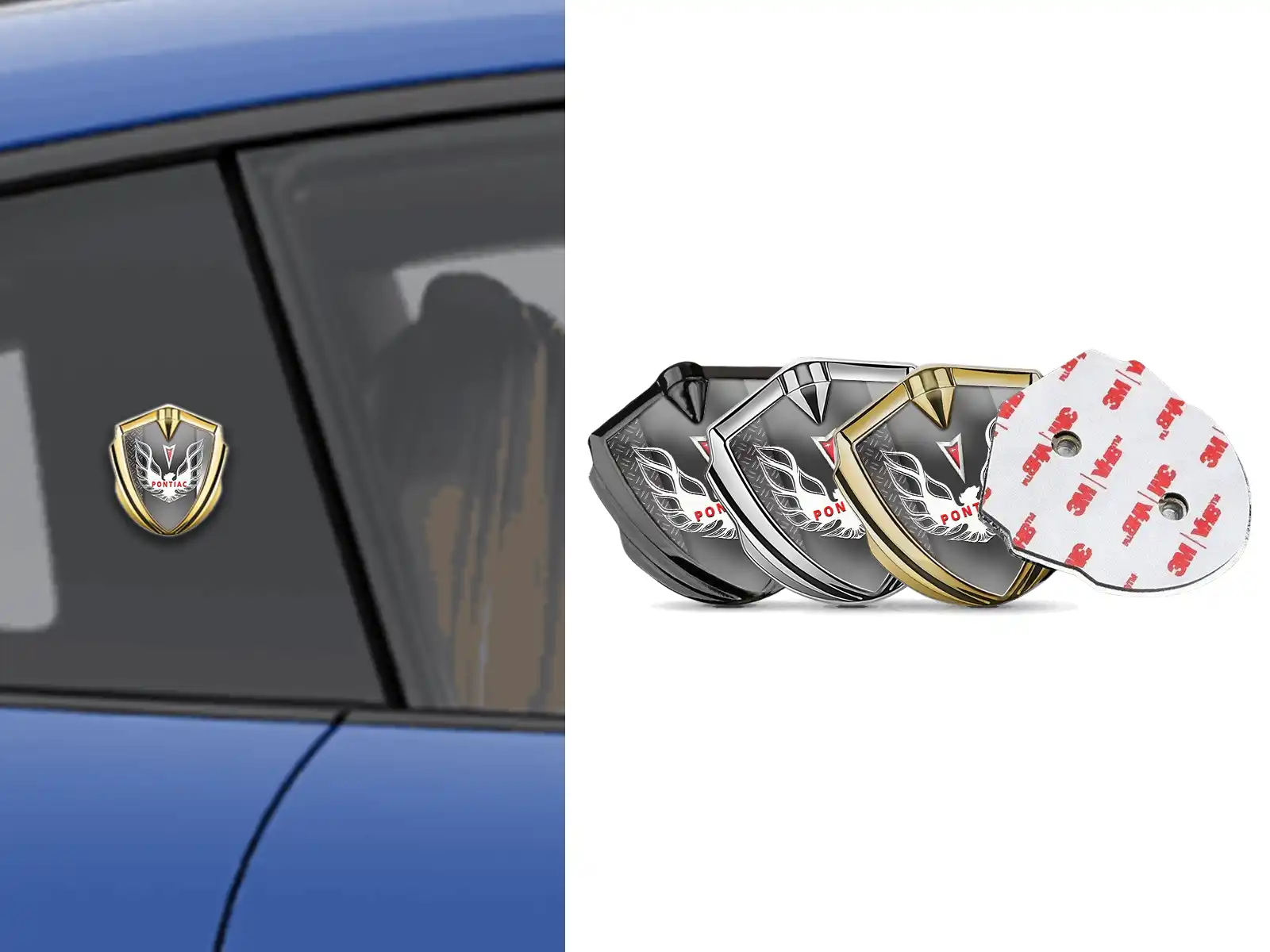 Pontiac Silicone Emblem Badge Tuning Style Shiny Finish
